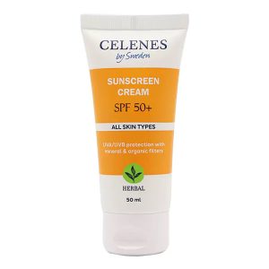 کرم ضد آفتاب بیرنگ گیاهی سلنس Celenes Sunscreen Cream Spf 50