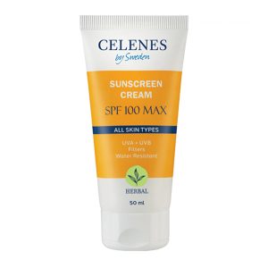 کرم ضد آفتاب بیرنگ گیاهی مکس سلنس Celenes Sunscreen Cream Spf 100